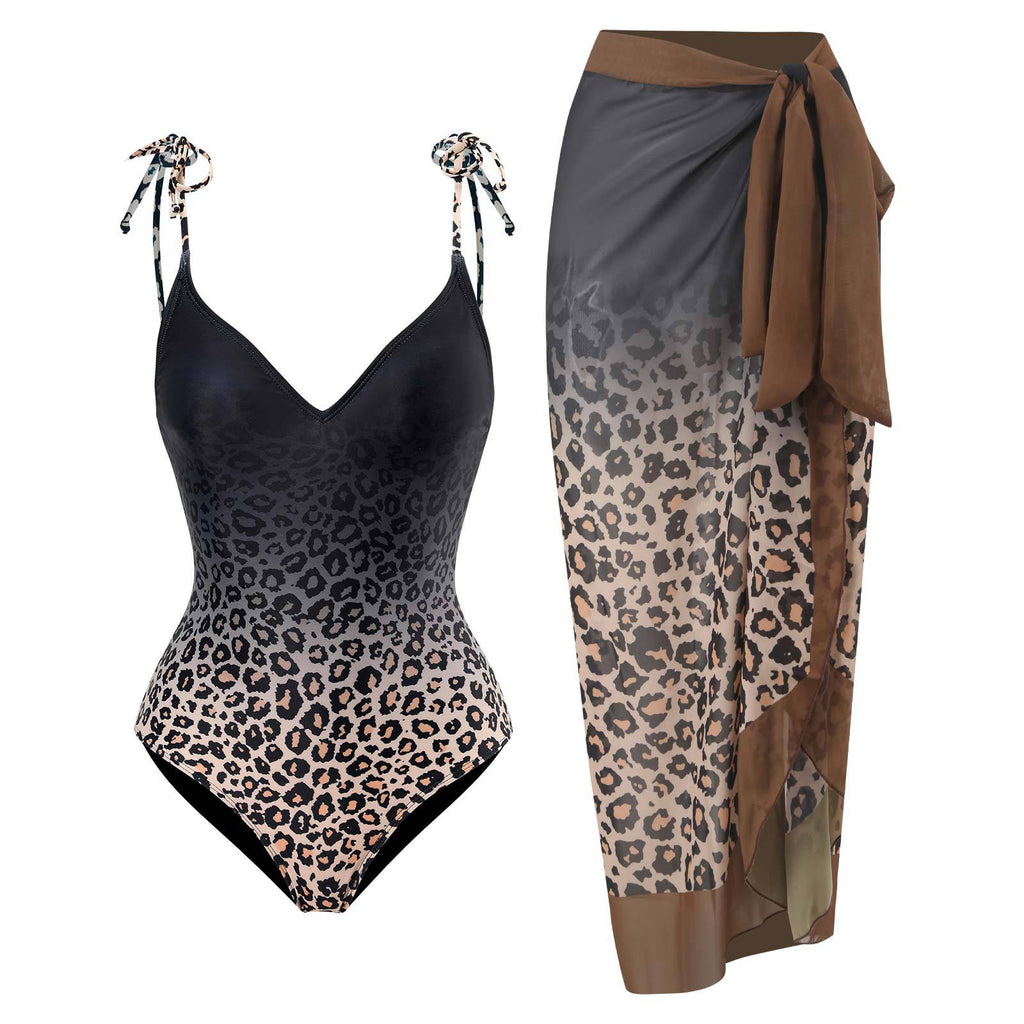 Two Shoulder One Piece Swimwear with Salong SKSW40114