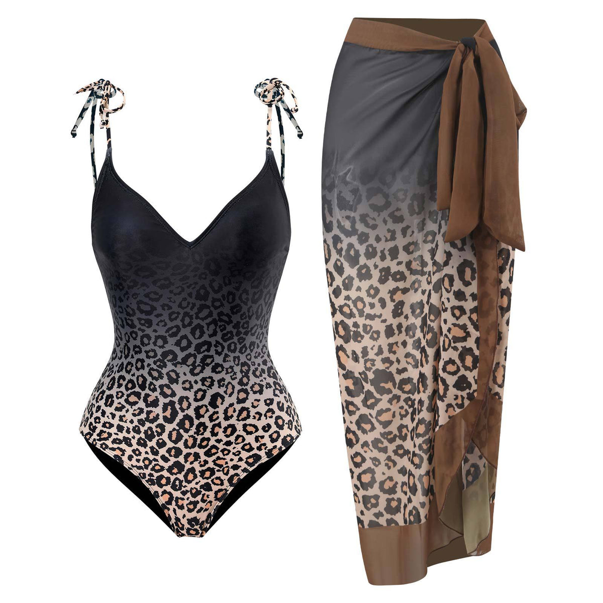 Two Shoulder One Piece Swimwear with Salong SKSW40114
