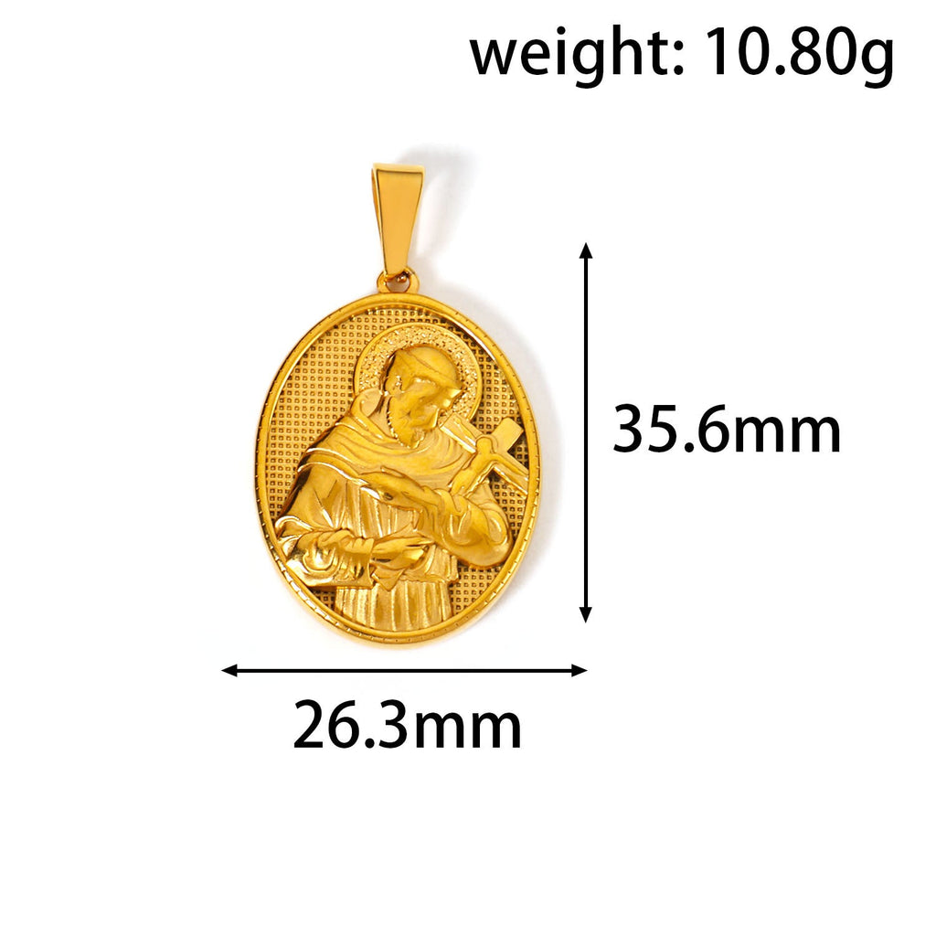 Ladies Vintage Heart Key Cross Gold Plated Pendant Charms