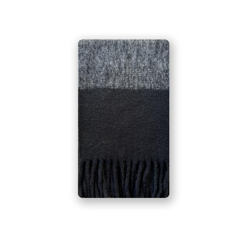 Ladies Black & Grey Color Block Soft Scarf YN019