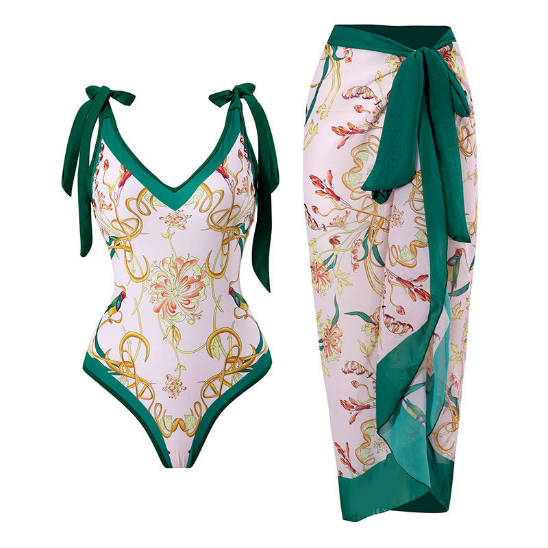 Ladies One Piece with Salong Cover Swimsuit SKSW40080ST