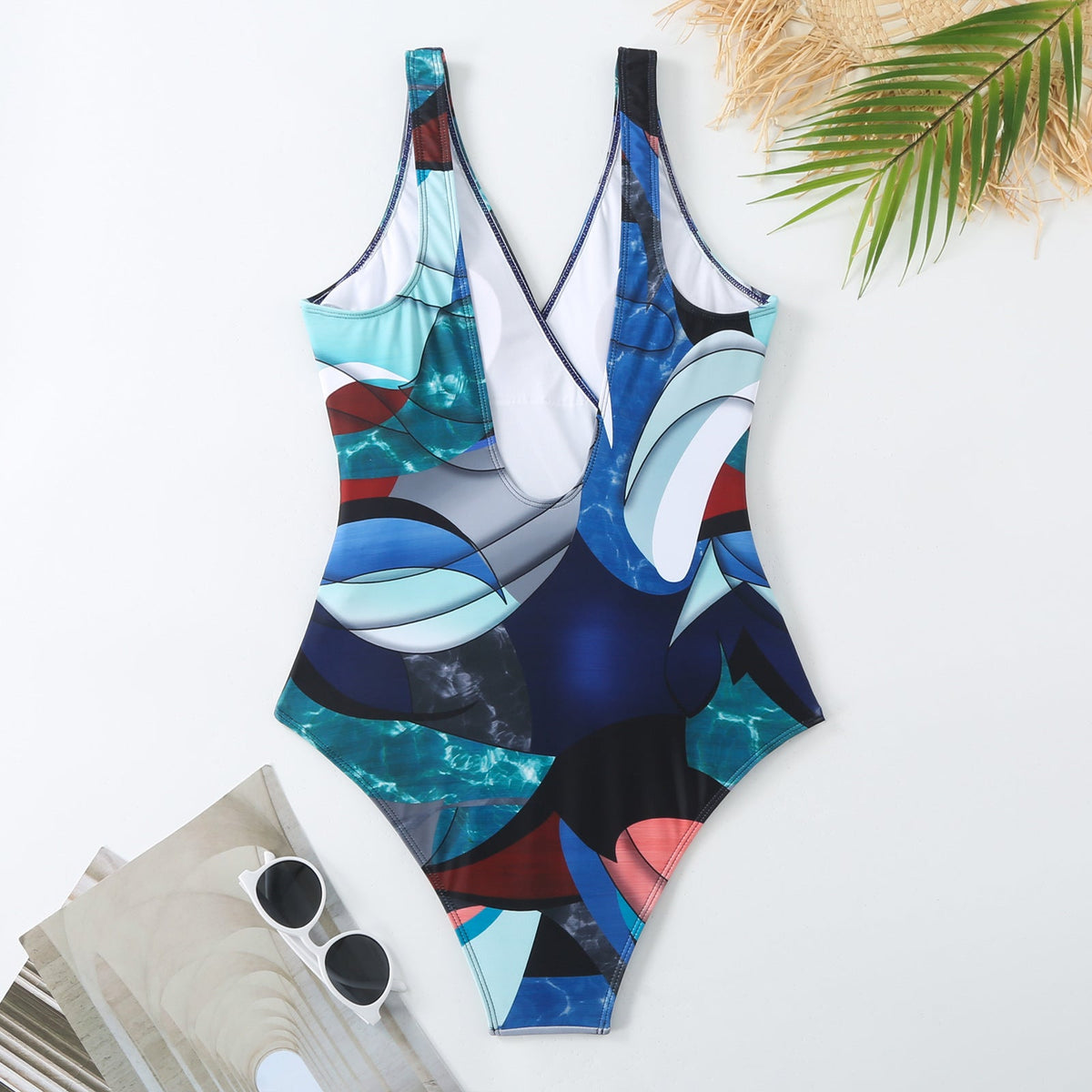 Ladies Print One Piece Swimwear with Cover SKSW40136