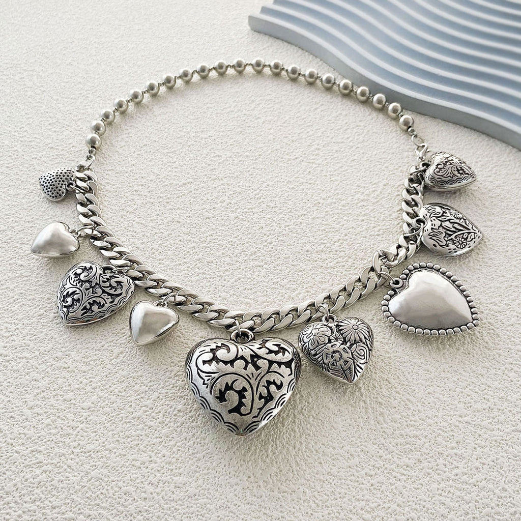 Ladies Valentine Heart Pandent Golden Necklace SKAJ4229