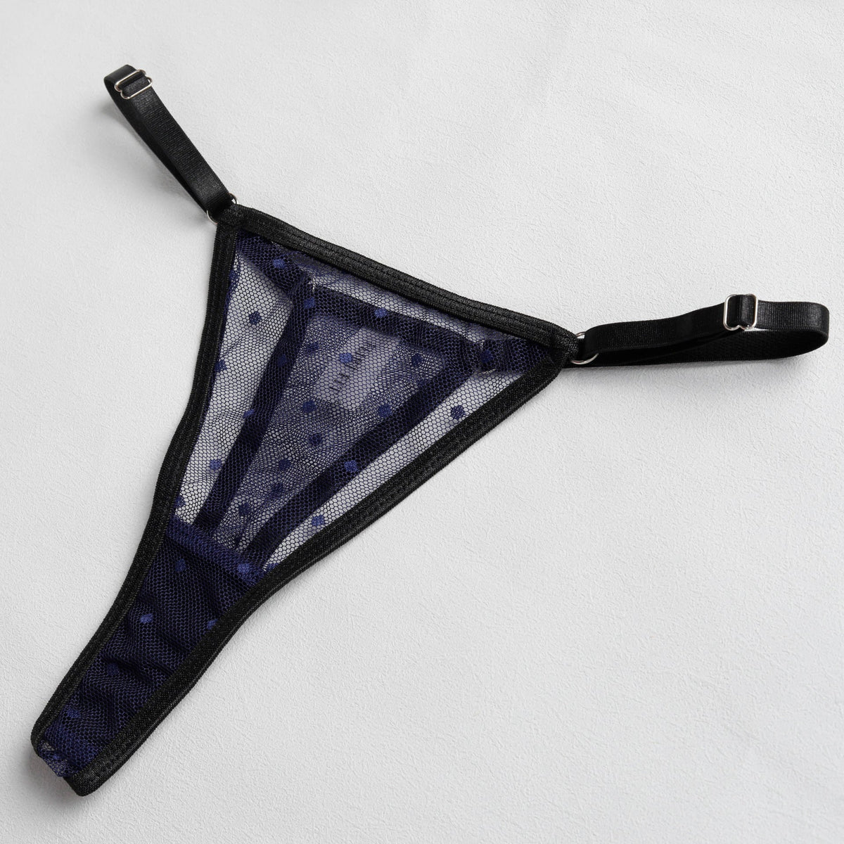 Ladies Half Cup Polka Dot Mesh 4PCS Lingerie Set SKLG4091