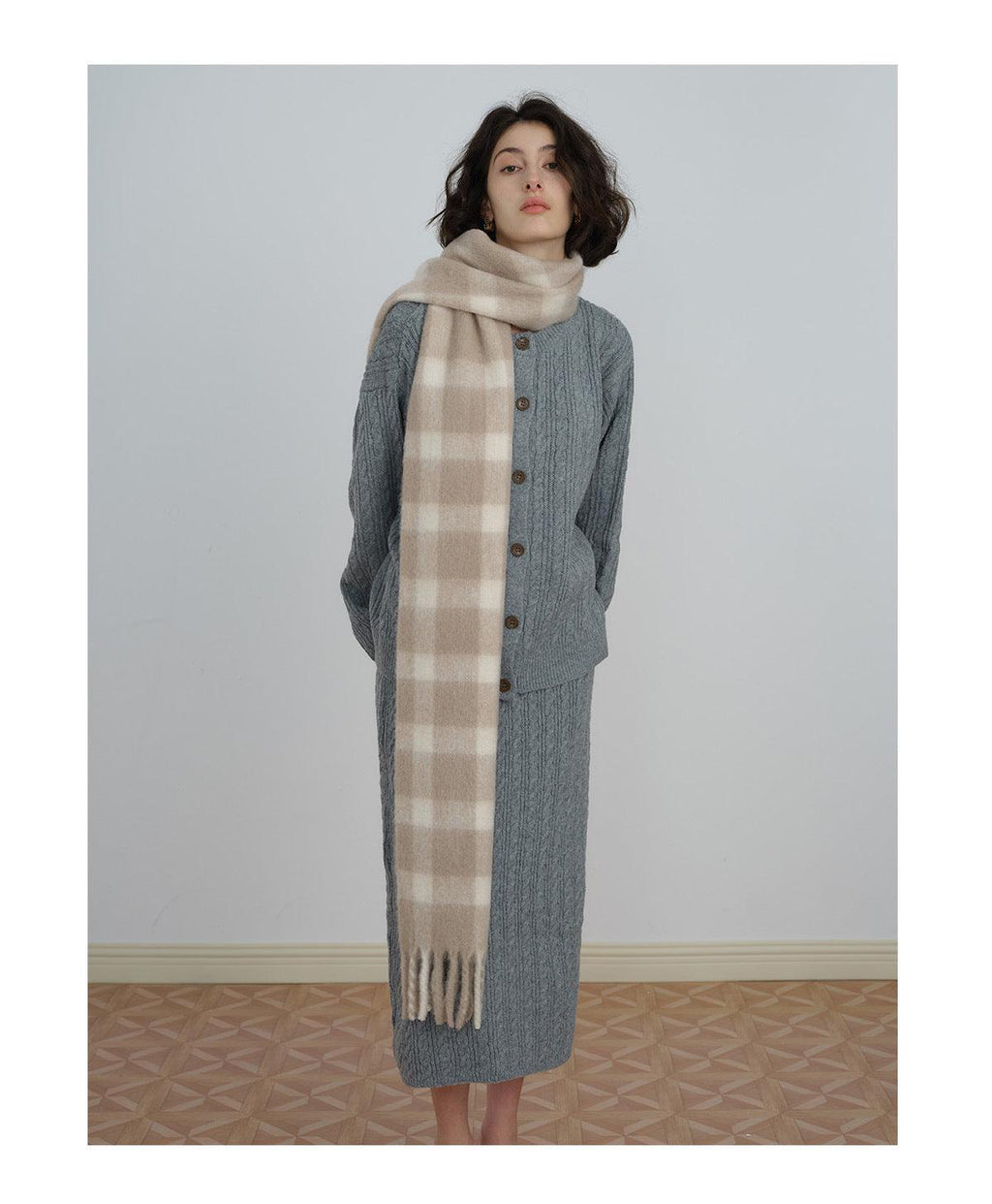 Ladies Color Blocks Check Scarf YN016