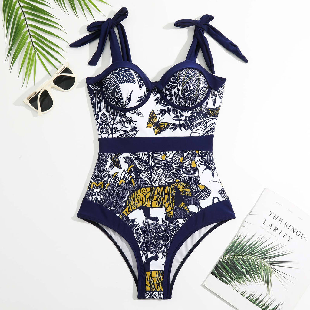 Strape Shoulder One Piece Swimwear with Salong SKSW40116