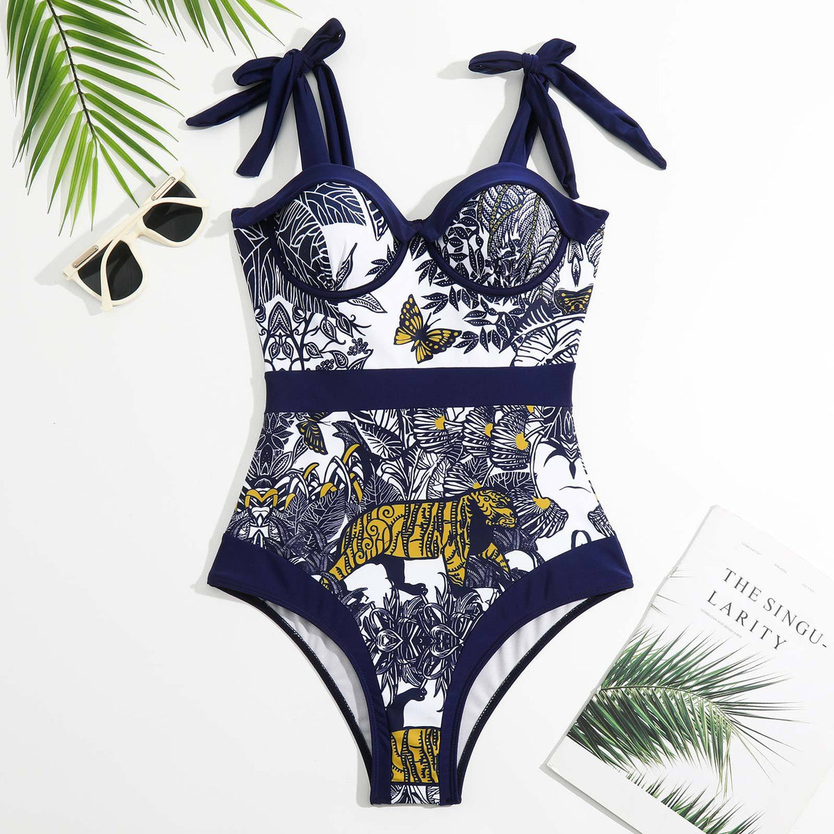 Strape Shoulder One Piece Swimwear with Salong SKSW40116