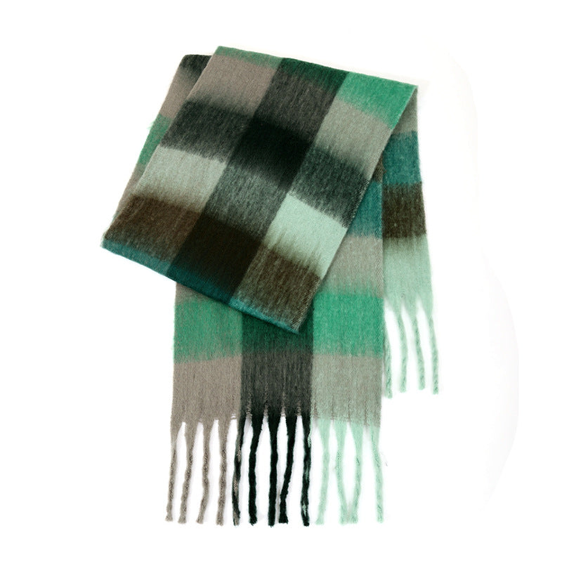 Ladies Color Block AC Plaid Daily Scarf SKAS4201