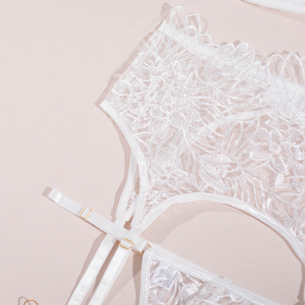 Ladies Floral Embroidery 3PCS Lingerie Set SKLG4100