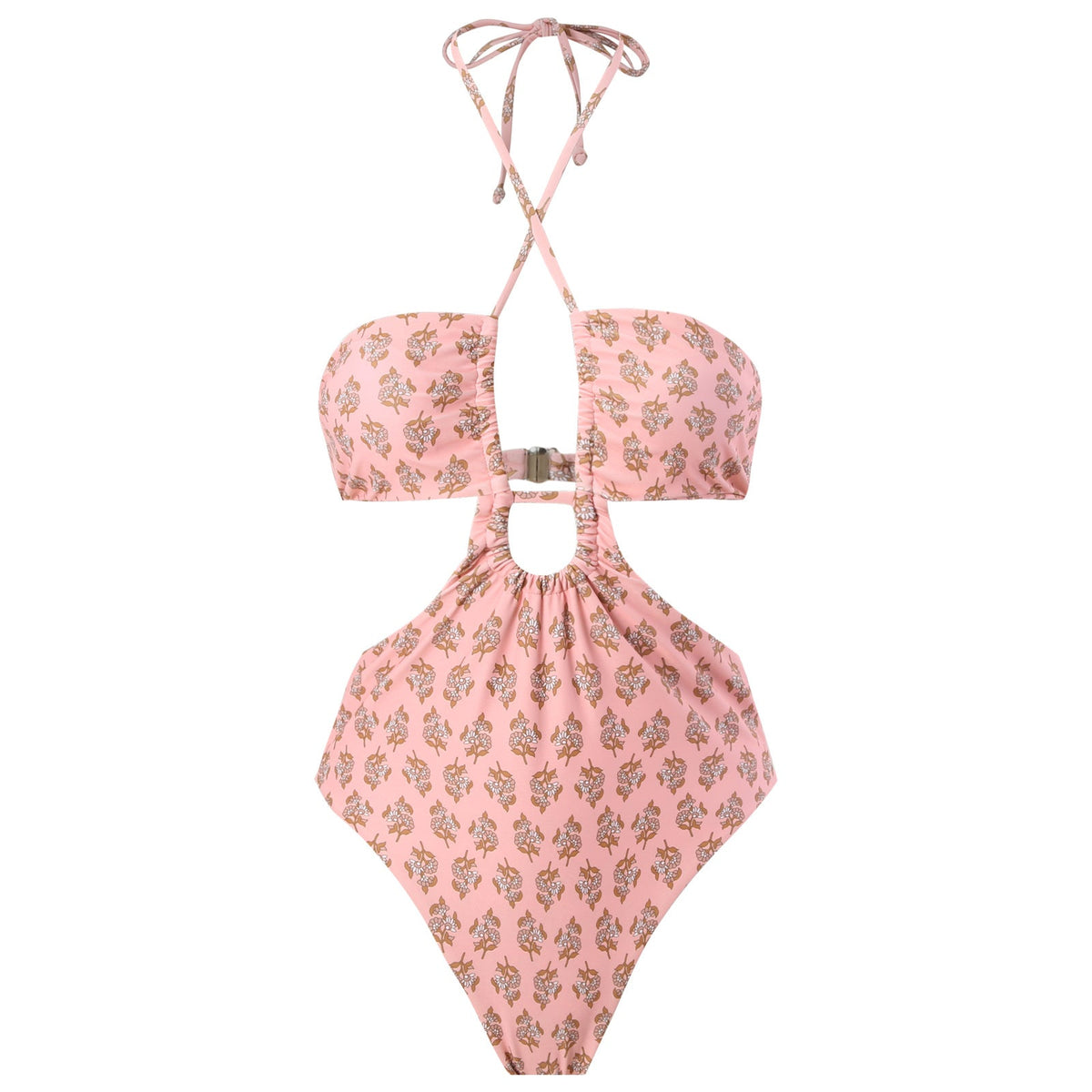 String Halter One Piece Swimwear with Cover SKSW40150