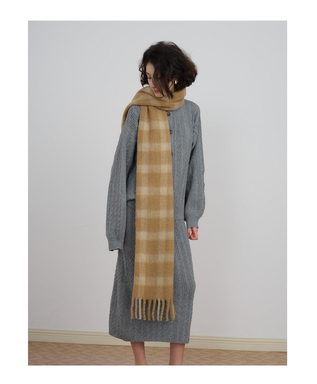 Ladies Color Blocks Check Scarf YN016