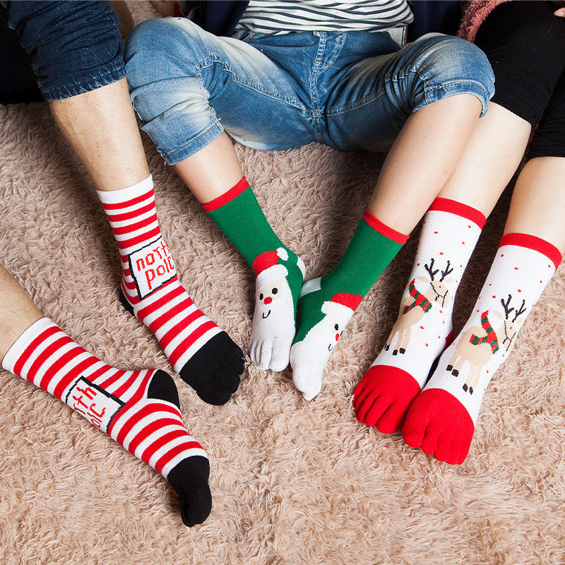 Ladies Merry Christmas Over Ankle Toe Socks SKASC4154