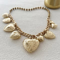 Ladies Valentine Heart Pandent Golden Necklace SKAJ4229