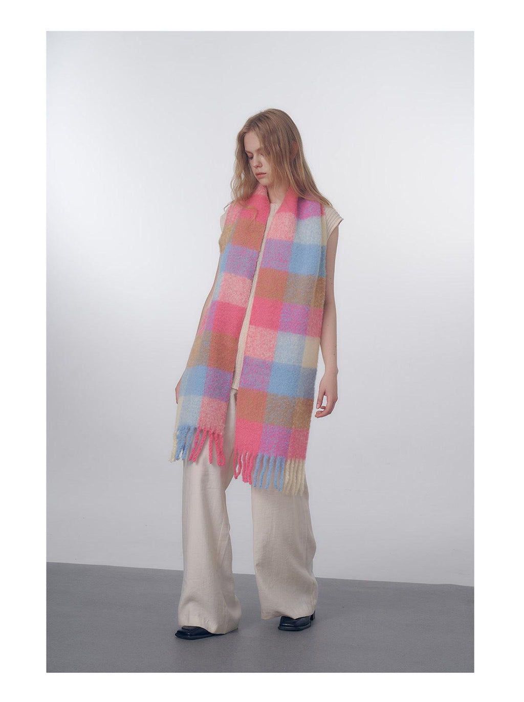Ladies Color Blocks Simple Scarf YN004