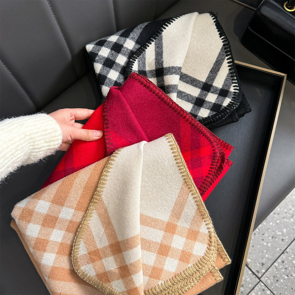 Ladies Everyday Color Block Plaid Scarf SKAS4197