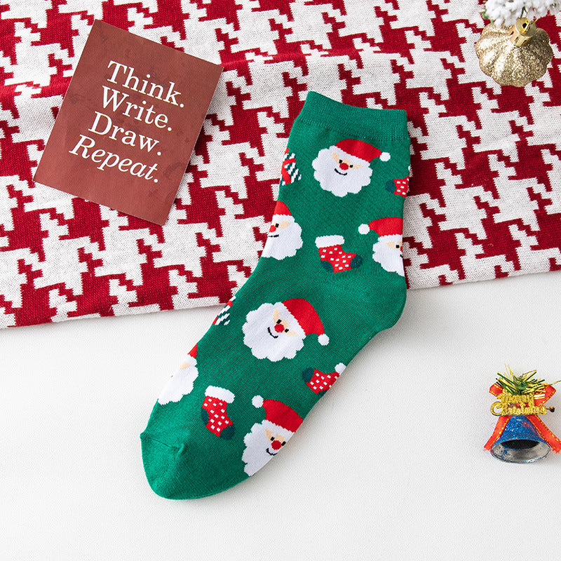 Ladies Merry Christmas Over Ankle Socks SKASC4178