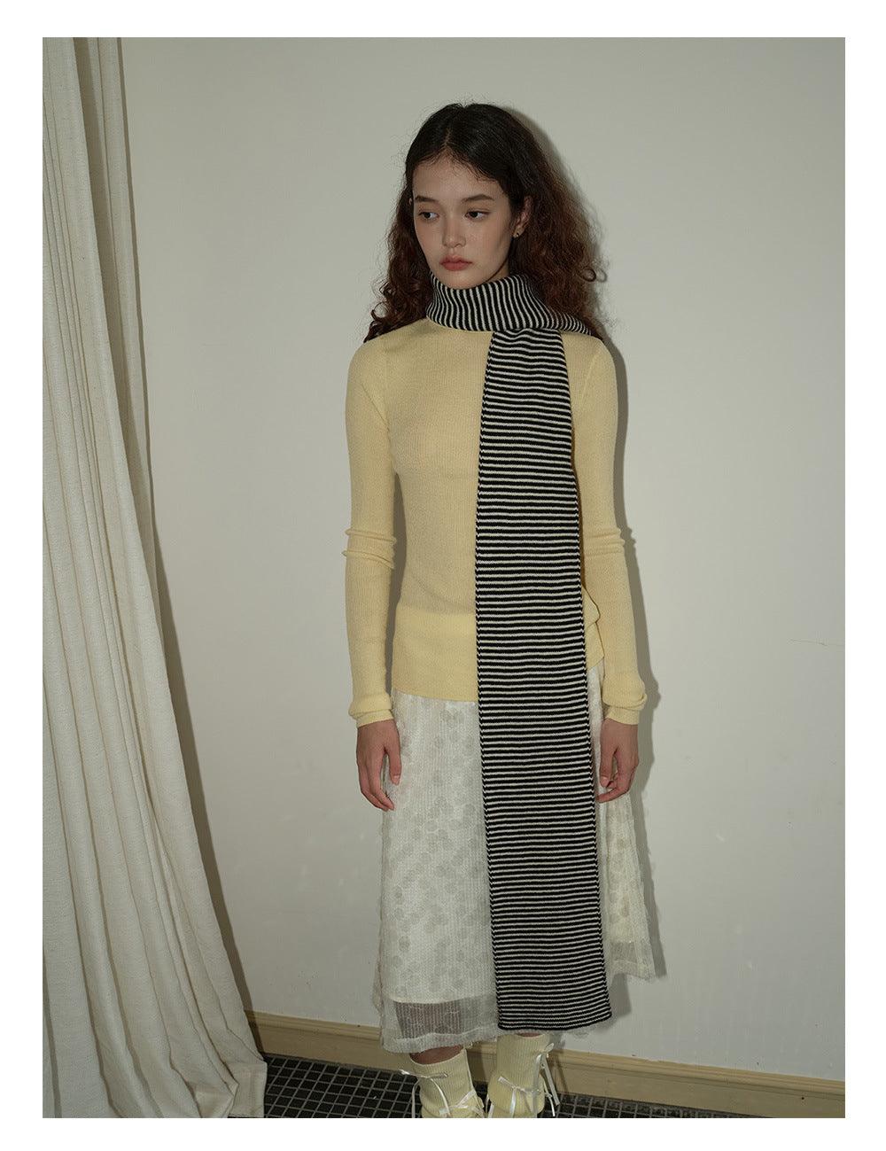 Ladies Classic Stripe Soft Knit Scarf YW4057