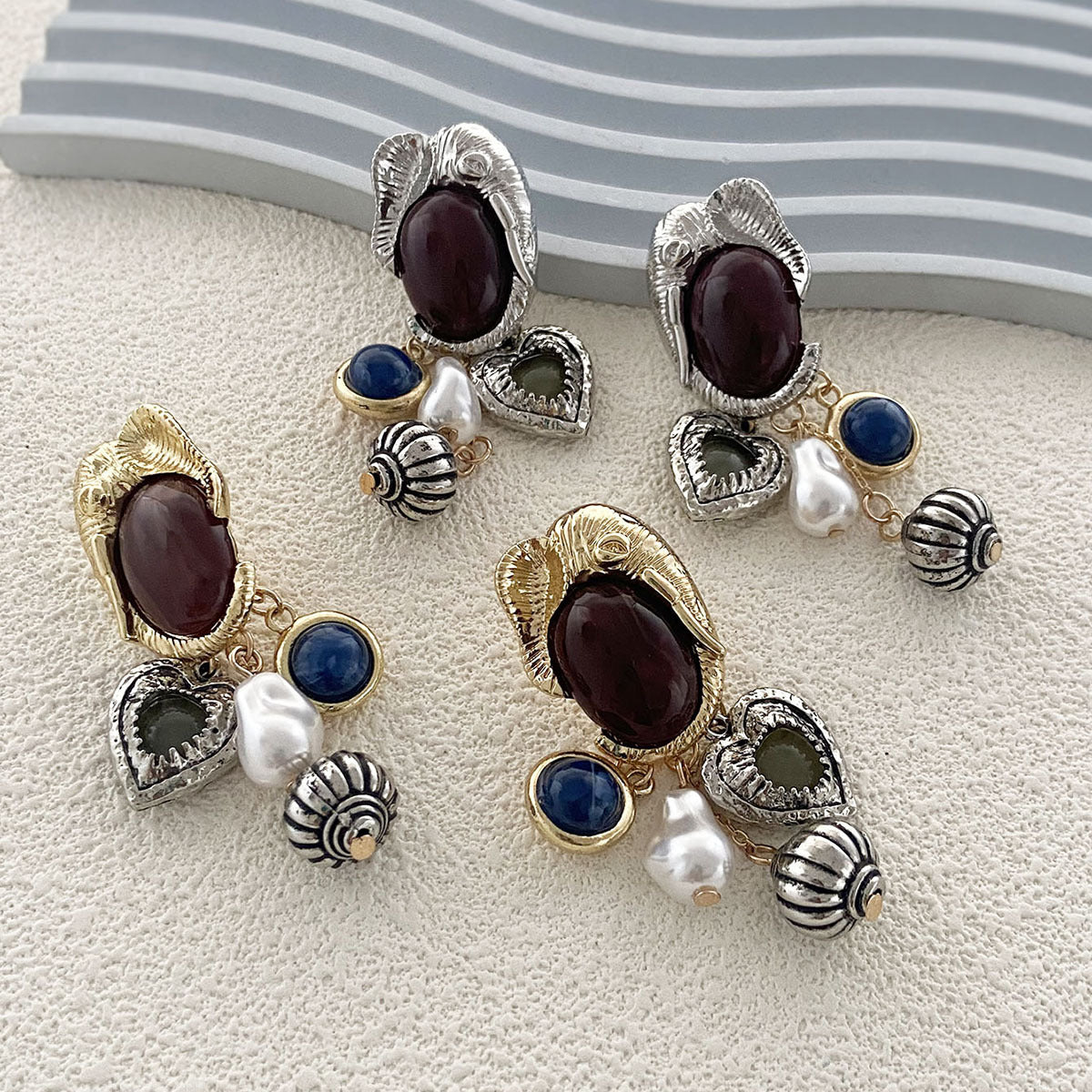 Ladies Vintage Faux Pearl Pandant Earrings SKAJ4227