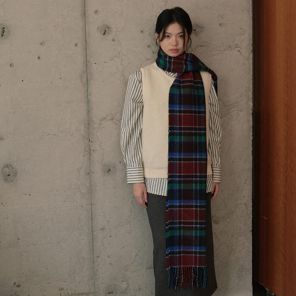 Ladies Color Blocks Check Scarf YN030