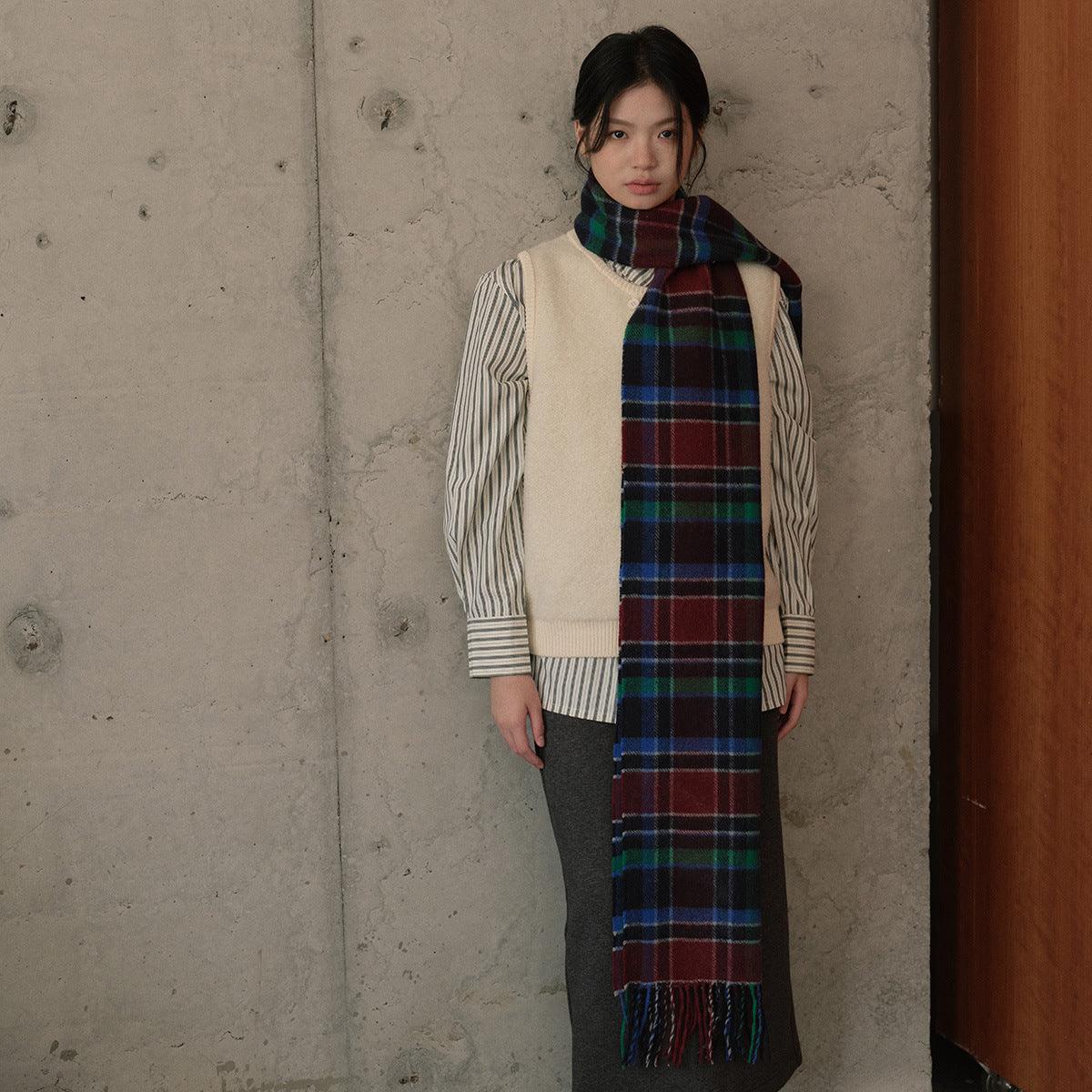 Ladies Color Blocks Check Scarf YN030