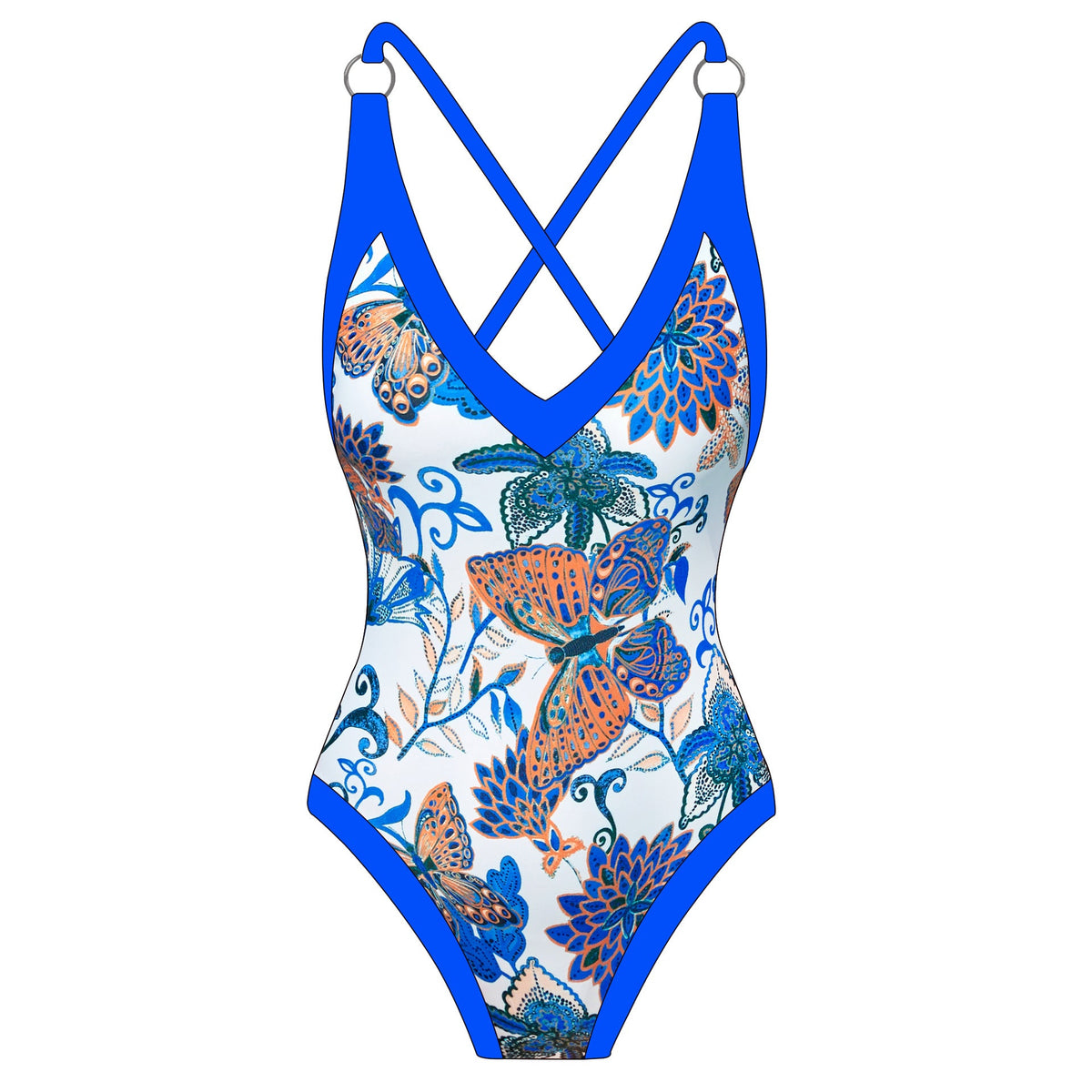 Ladies Floral One Piece Swimwear with Cover SKSW40153