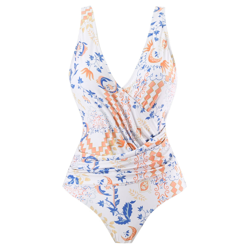Ladies Print One Piece Swimwear with Cover SKSW40136