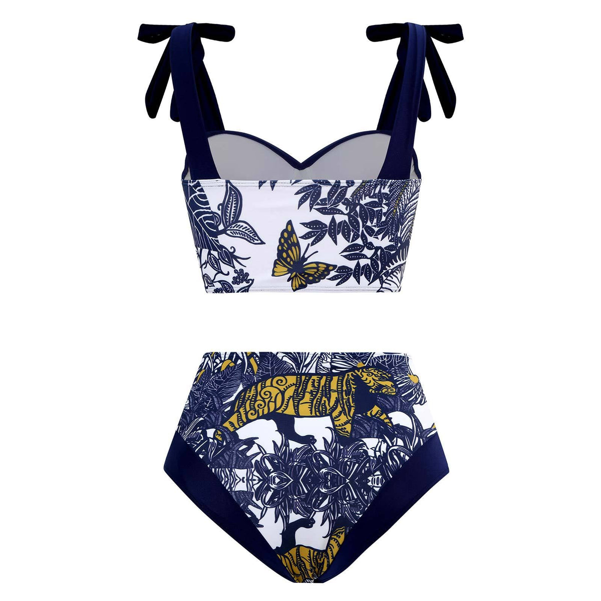 Butterfly Tiger Strape Shoulder Bikini Set with Cover SKSW40117