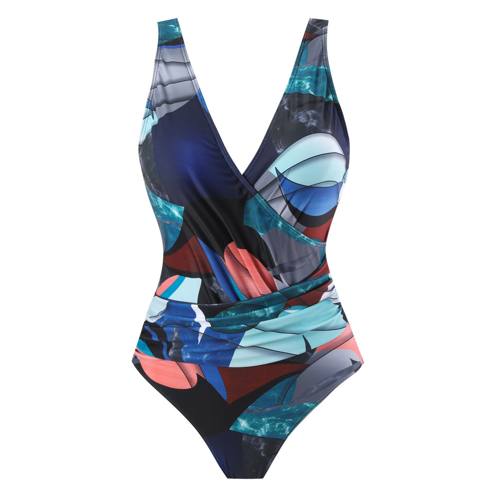 Ladies Print One Piece Swimwear with Cover SKSW40136