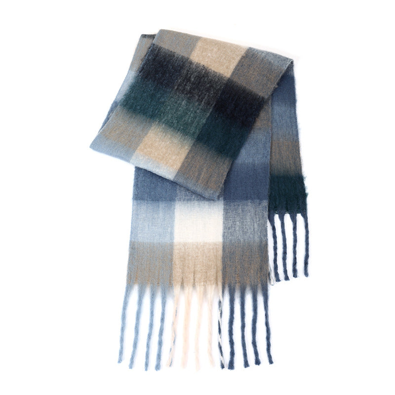 Ladies Color Block AC Plaid Daily Scarf SKAS4201