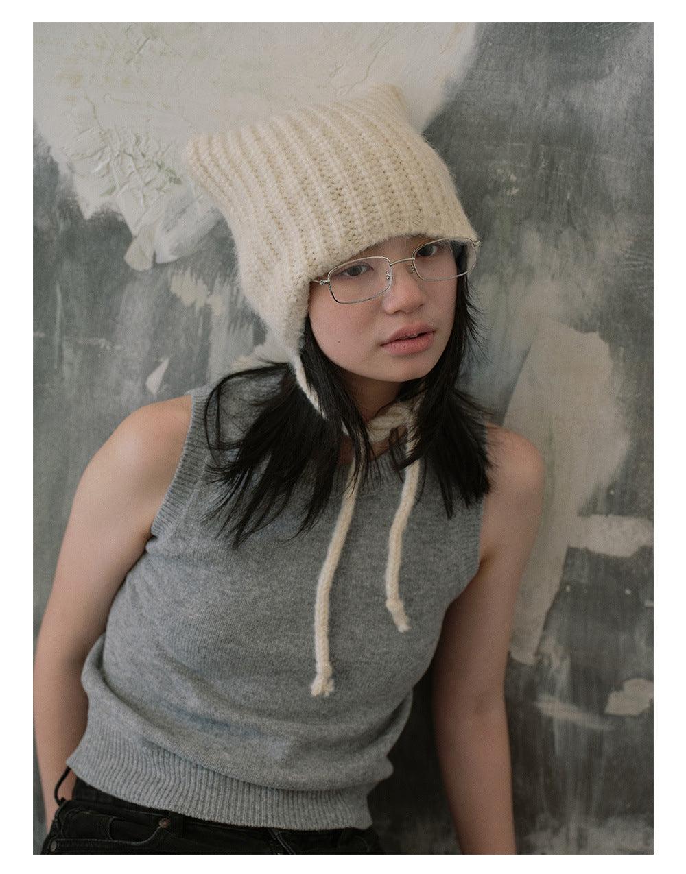 Ladies Solid Color Cat Ears Hat YH4049