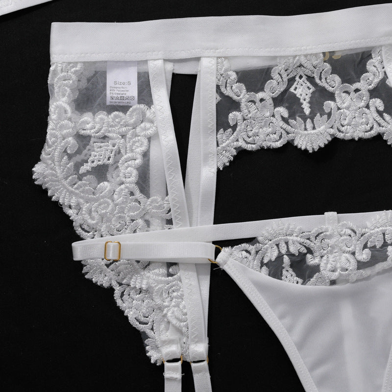Ladies Floral Embroidery 3PCS Lingerie Set SKLG4156
