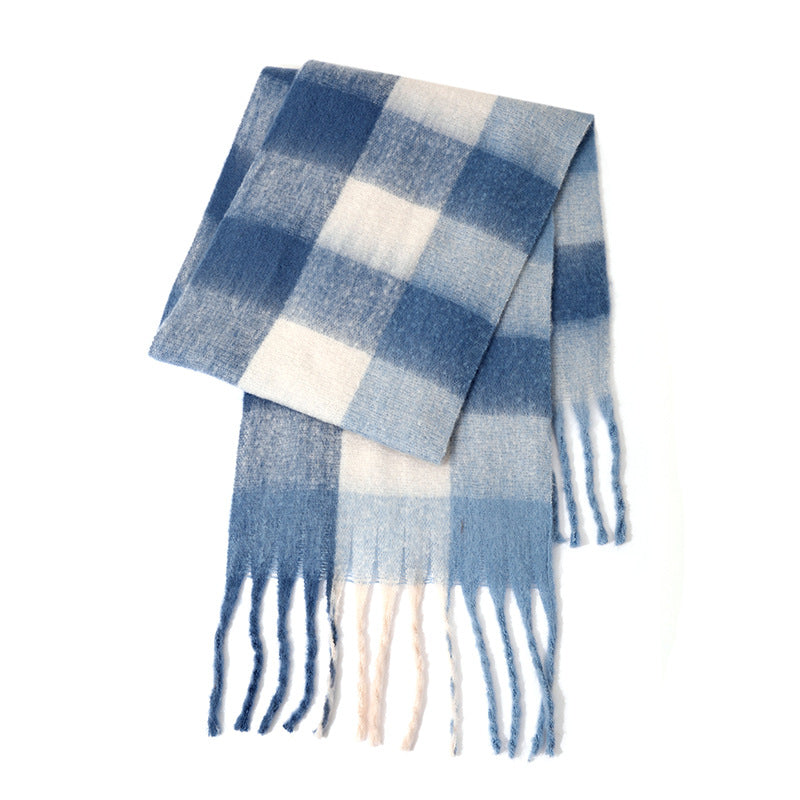 Ladies Color Block AC Plaid Daily Scarf SKAS4201