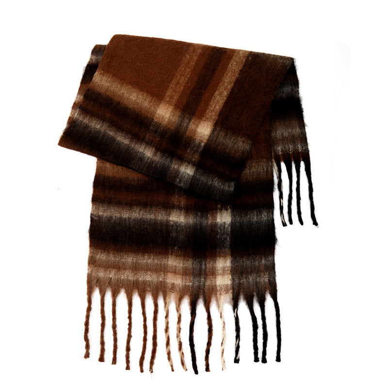 Laides Plaid Color Block Everyday Scarf SKAS4203