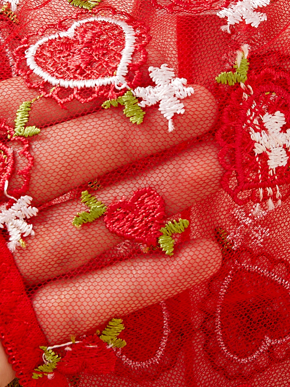 Ladies Heart Embroidery sexy 2PCS Lingerie Set SKLG4130