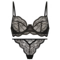 Ladies See Through Floral Lace 2PCS Lingerie Set SKLG4071