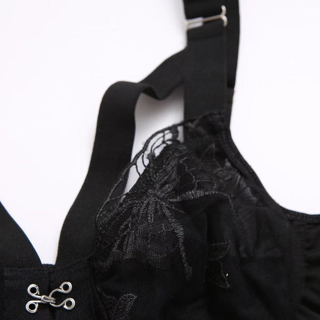 Ladies Sexy Floral Embroidery Silver Hook Teddy SKLG4021