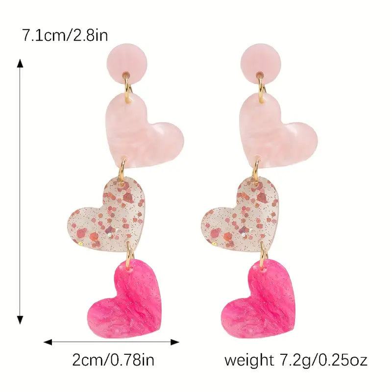 Ladies Valentine Heart Pandent Earrings SKAJ4220