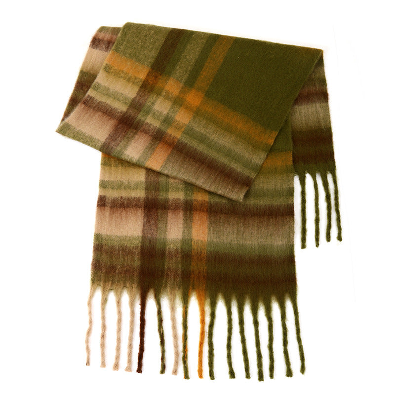 Laides Plaid Color Block Everyday Scarf SKAS4203