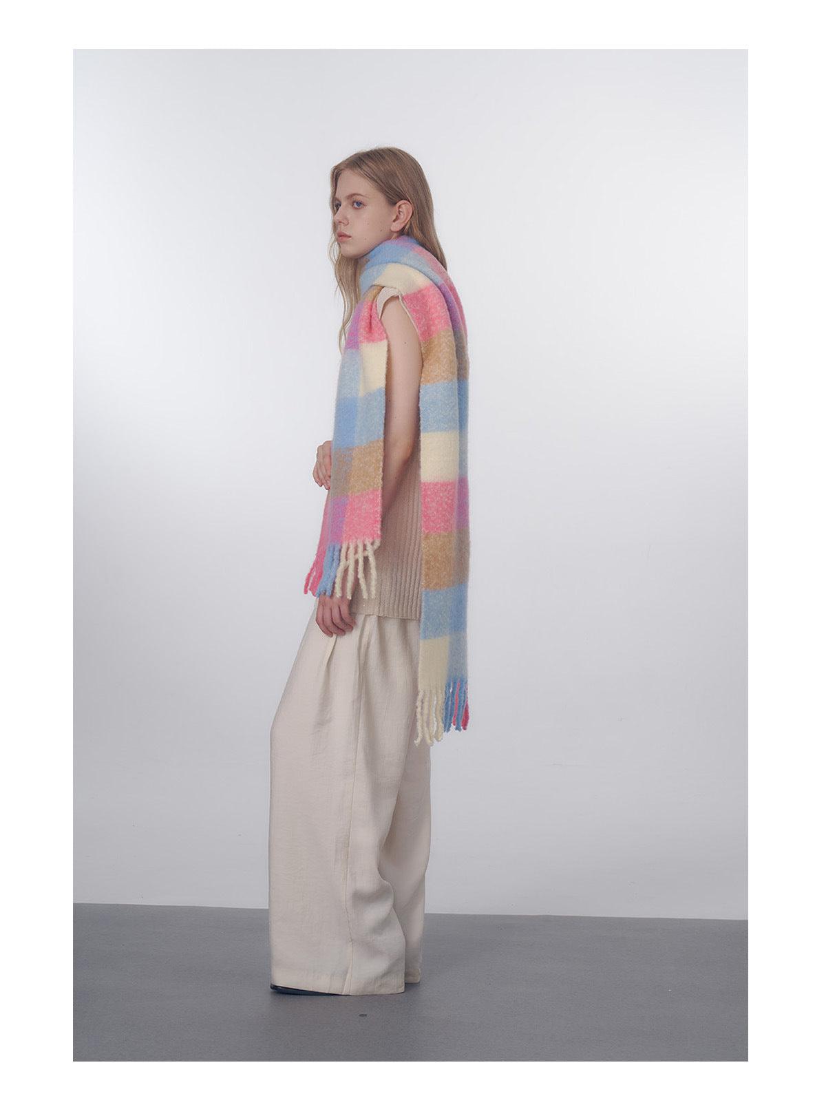 Ladies Color Blocks Simple Scarf YN004