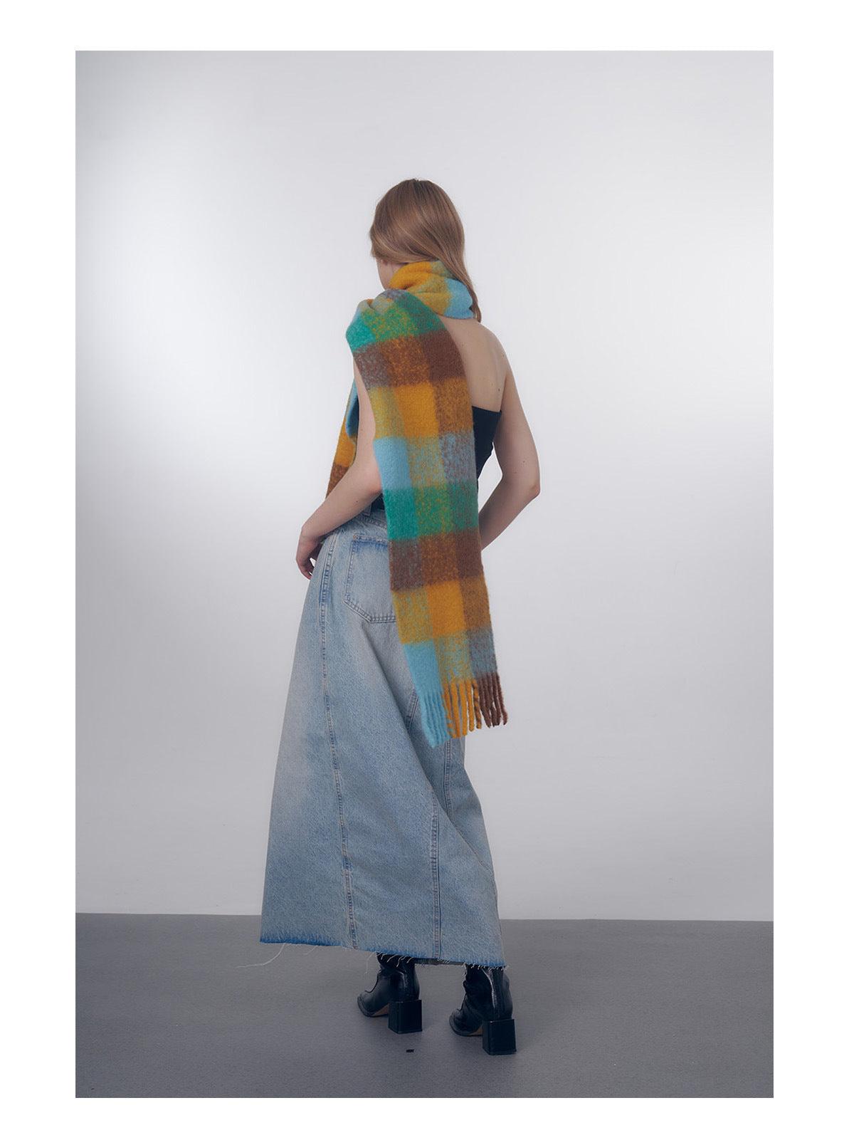 Ladies Color Blocks Simple Scarf YN004