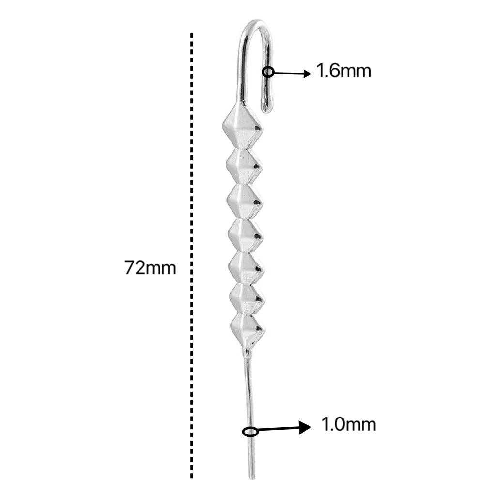 Ladies Stainless Steel Ear Crawler Hook Pin Cuff Earrings SKAJ4152
