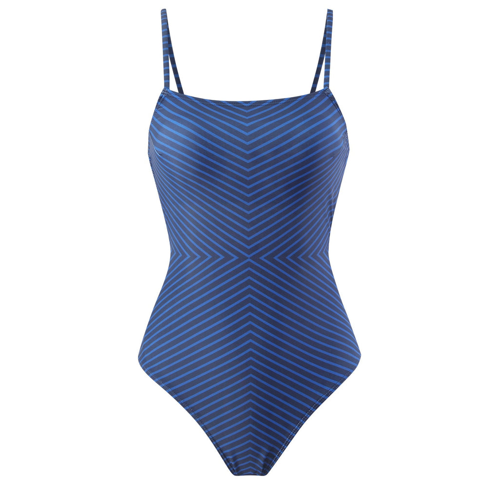 Ladies Color Block Stripe Swimwear with Cover SKSW40155