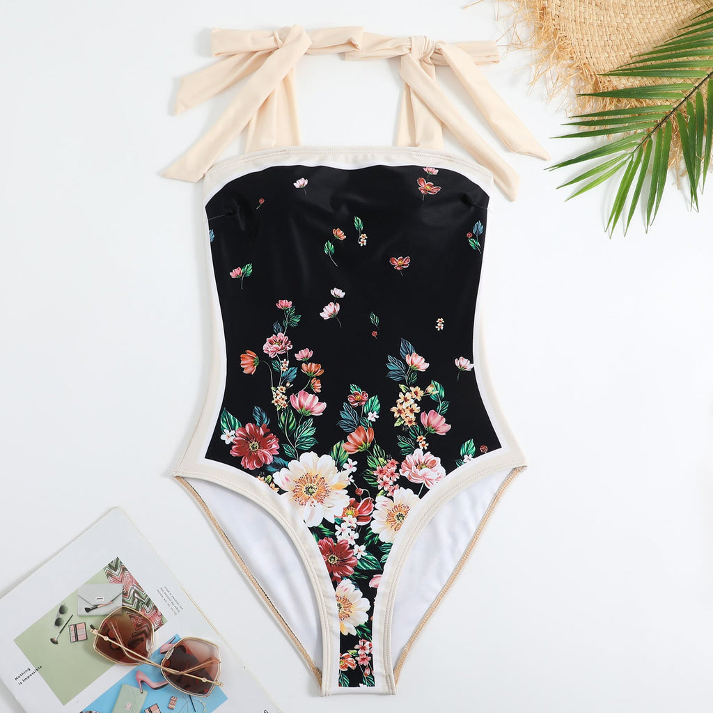 Two Shoulder with Cover One Piece Swimwear SKSW40146