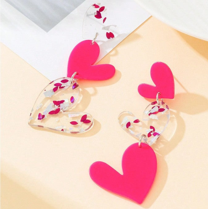 Ladies Valentine Heart Pandent Earrings SKAJ4220