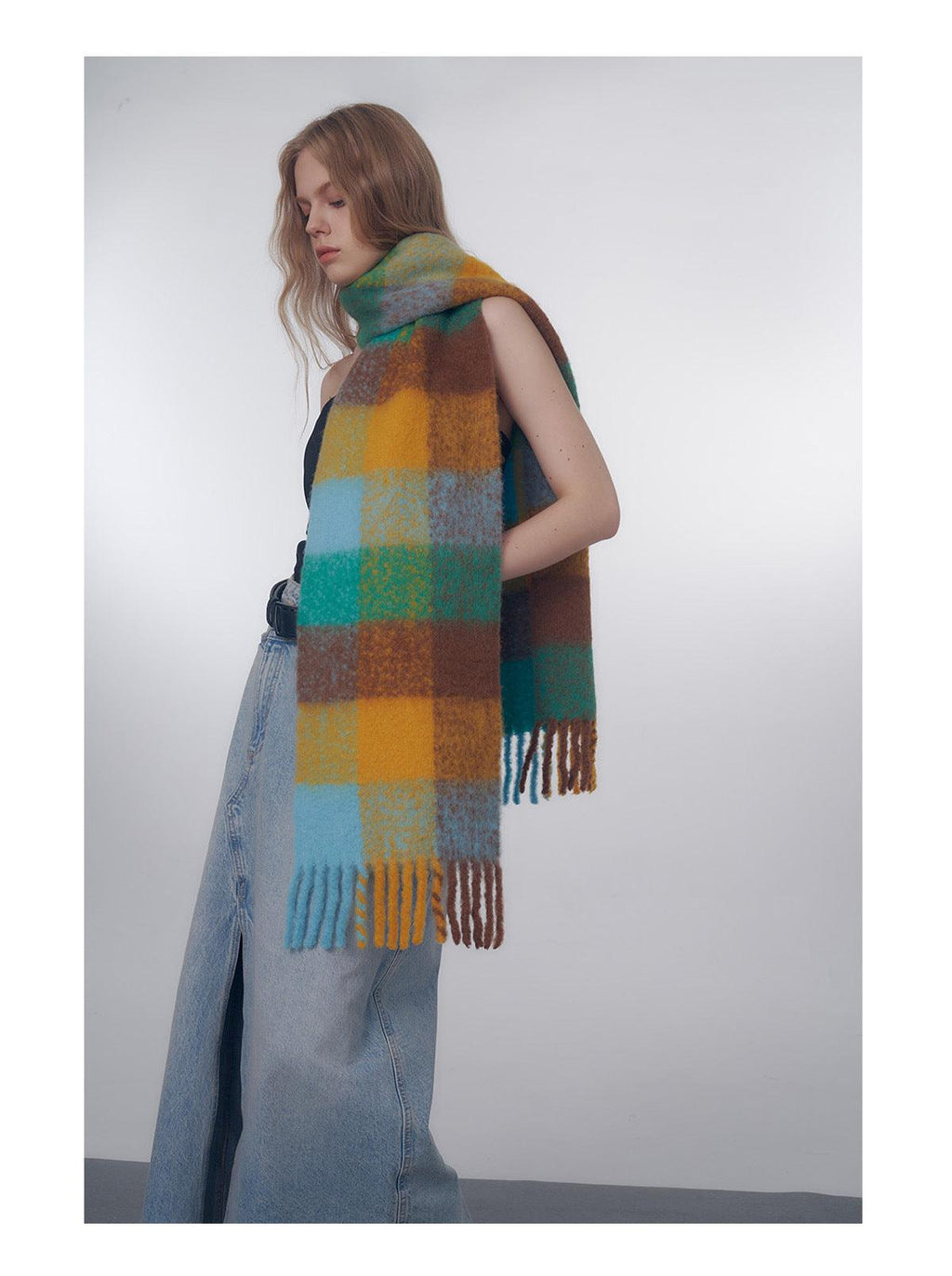 Ladies Color Blocks Simple Scarf YN004