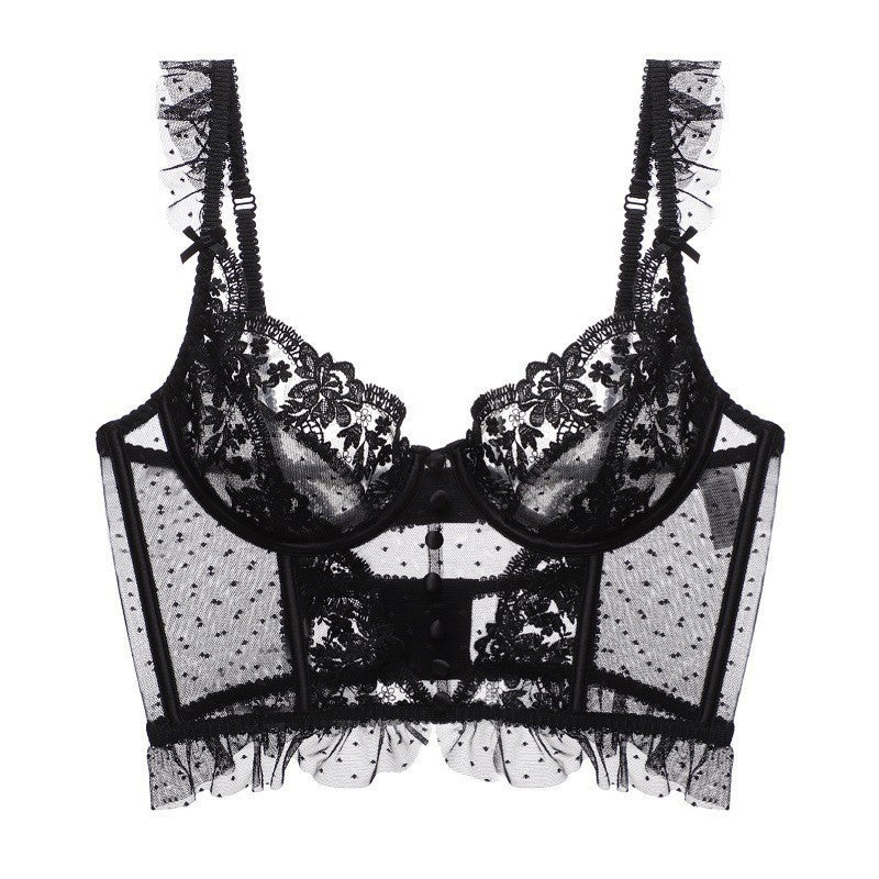 Ladies Floral Lace Sexy 2PCS Lingerie Corset Set SKLG4073