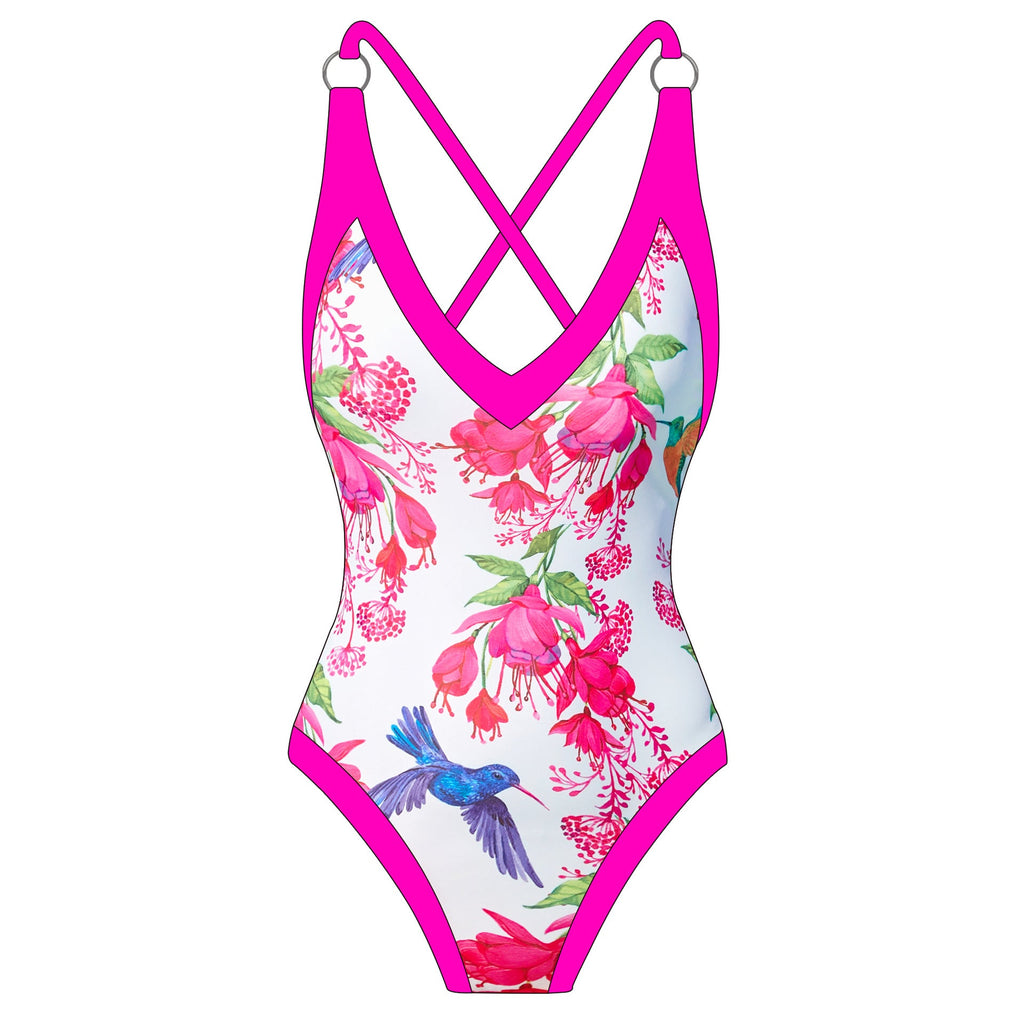 Ladies Floral One Piece Swimwear with Cover SKSW40153