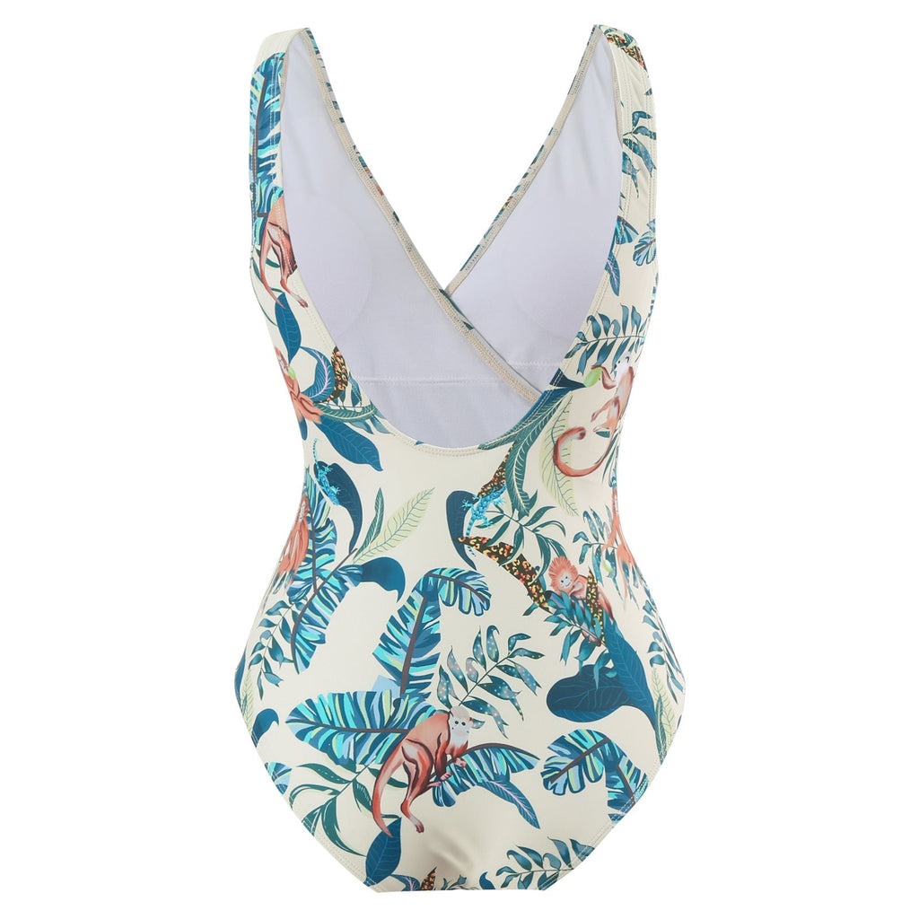 Ladies Print One Piece Swimwear with Cover SKSW40136