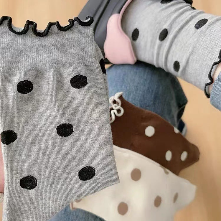 Ladies Everyday Polka Dot Knit Socks SKAS50019