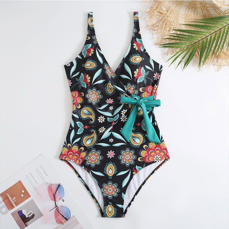 Two Shoulder Waist Strape with Salong Swimsuit SKSW40143